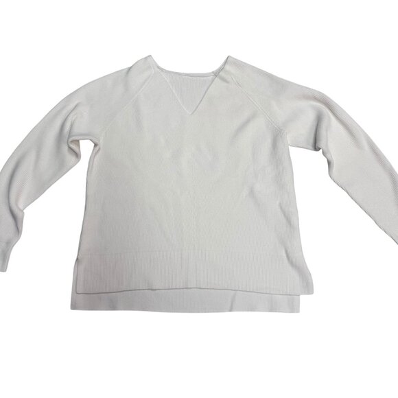 NWT Halara White Ribbed Knit Sweater XS - Picture 1 of 5